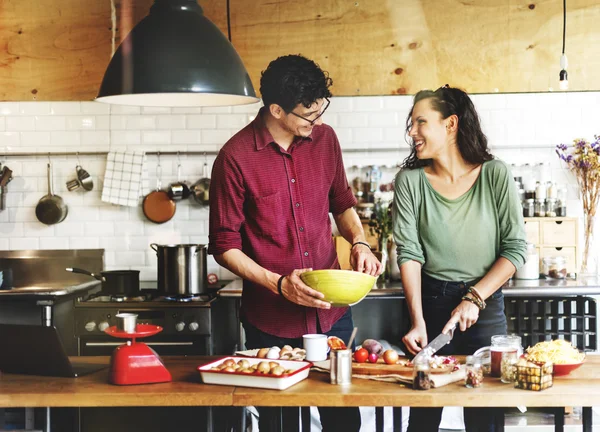 Couple together Cooking — Stock Photo, Image