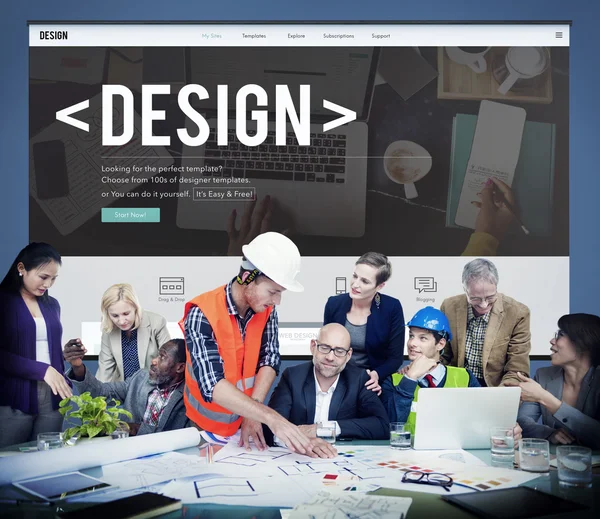 Gente de negocios y concepto de diseño creativo — Foto de Stock