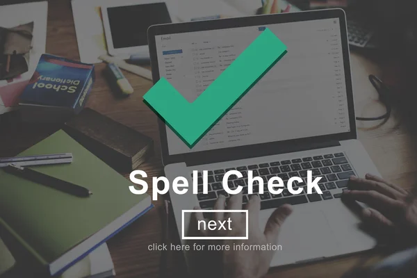 スペル チェック、精度の概念 — ストック写真
