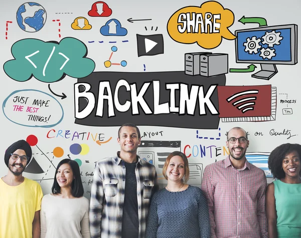 Diversity people with Backlink — Stock Photo, Image
