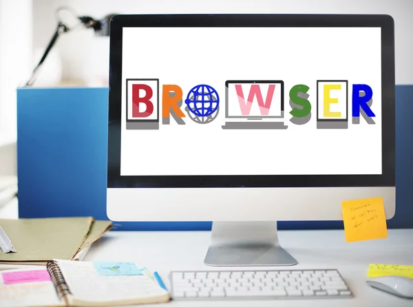 Browser Concetto motore di ricerca — Foto Stock