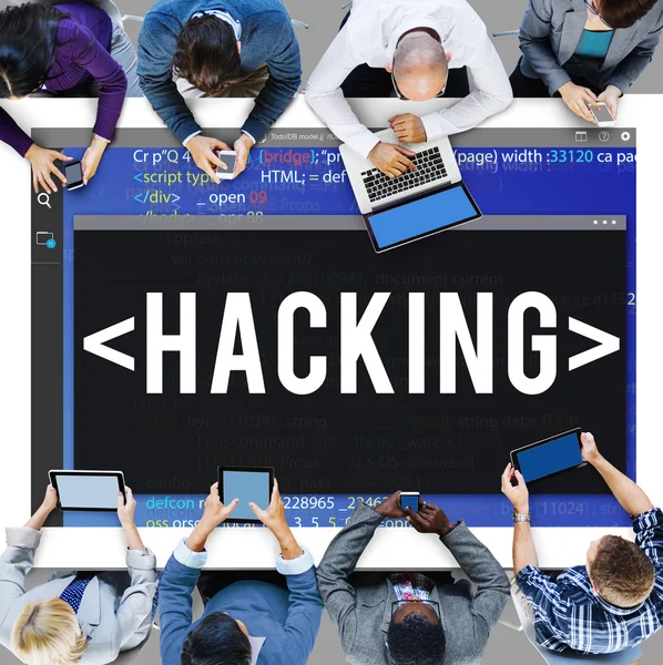 Affärsmän och Hacking koncept — Stockfoto