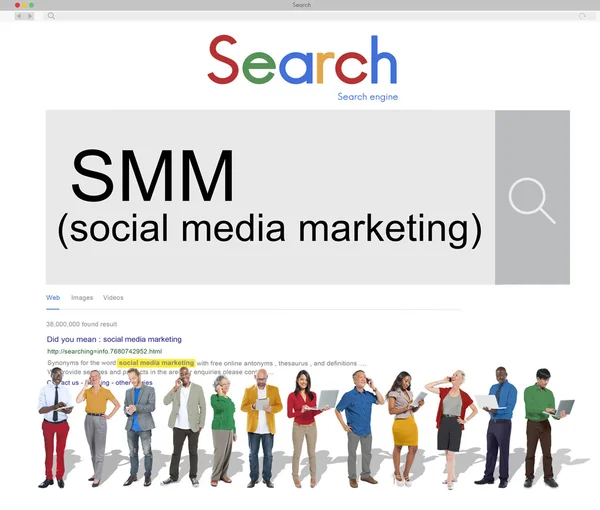 Szociális média, Marketing, hirdetési koncepció — Stock Fotó