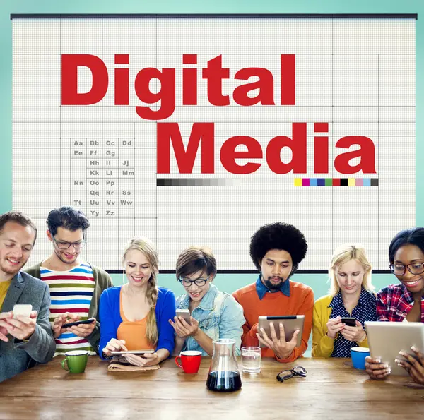 Konseptet Digital Media Network – stockfoto