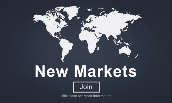 Vorlage mit neuen Märkten — Stockfoto