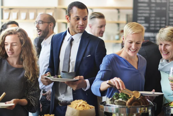 People with cups and plates — Stock Photo, Image