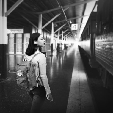 Asyalı kadın portresi seyahat