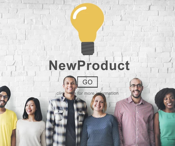 Diversity people with New Product — Stock Photo, Image