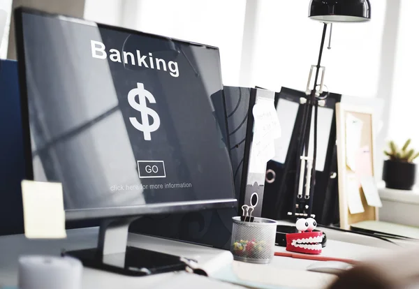 Computer on working table — Stock Photo, Image