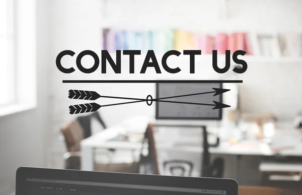 Contact Us and design office — Stock Photo, Image