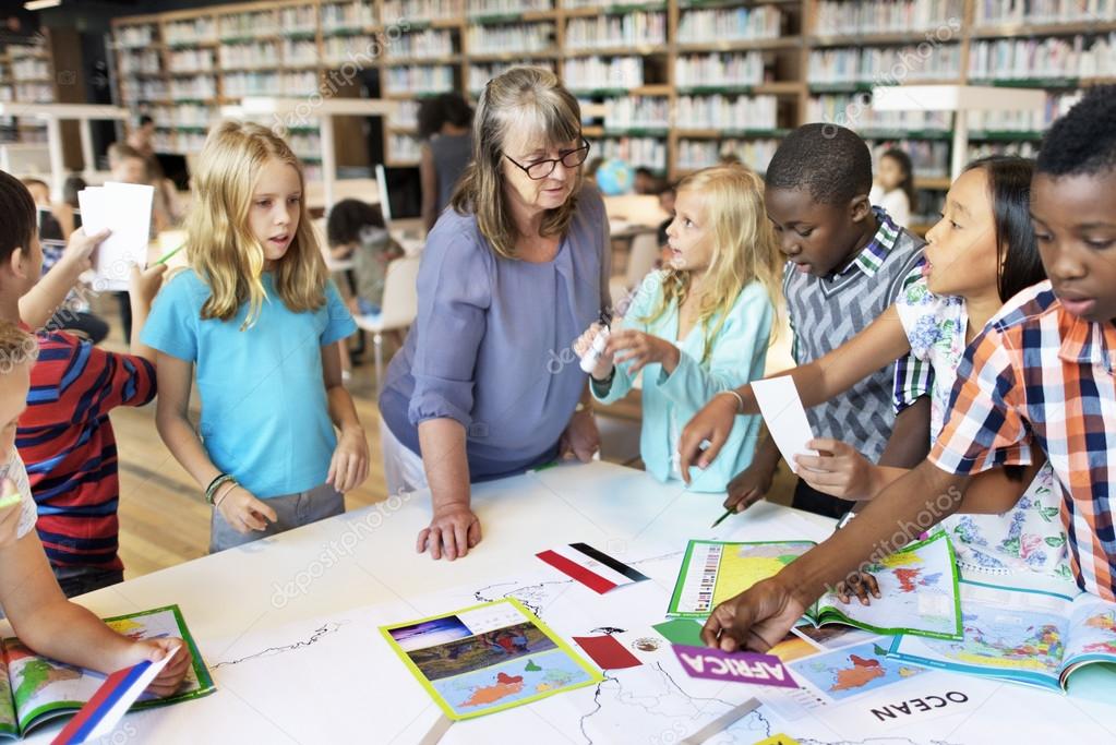 pupils having lesson at school