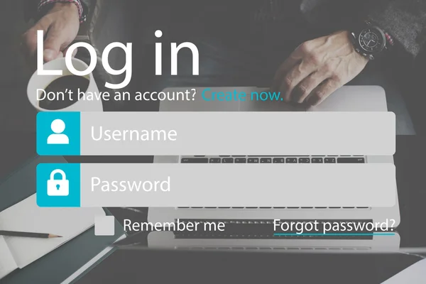 Conceito de rede de login de inscrição — Fotografia de Stock