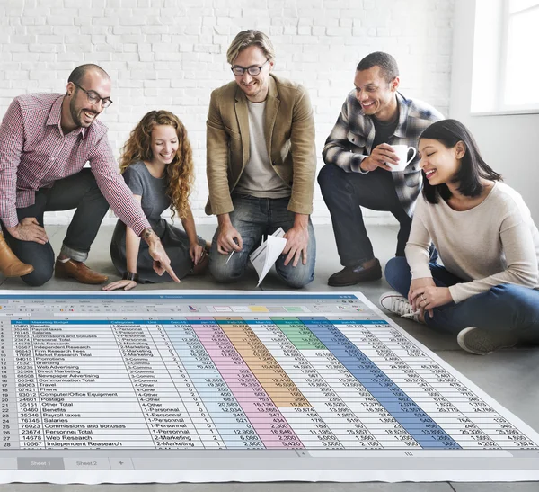 Designers working with poster and document — Stock Photo, Image