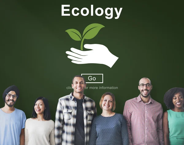 Diversiteit mensen met ecologie — Stockfoto