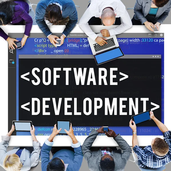 Conceito de desenvolvimento de software — Fotografia de Stock