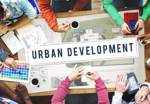 Podnikatelé a urbanistické plánování koncepce — Stock fotografie