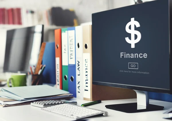 Finance on monitor computer — Stock Photo, Image