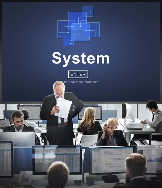 Empresarios y sistema —  Fotos de Stock