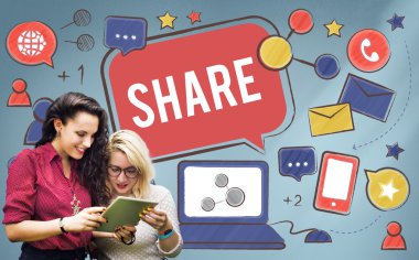 Paylaşım medya kavramı paylaşmak