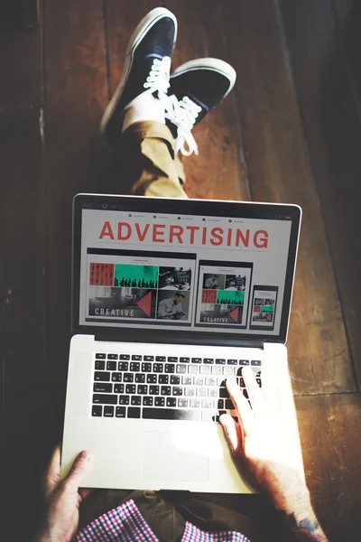 Reklámkampány, Branding, Marketing koncepció — Stock Fotó