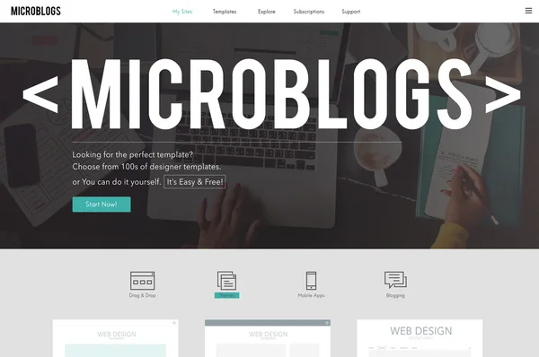 Plantilla con concepto de microblogs —  Fotos de Stock