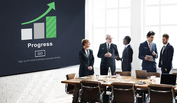 Business team and progress — Stock Photo, Image