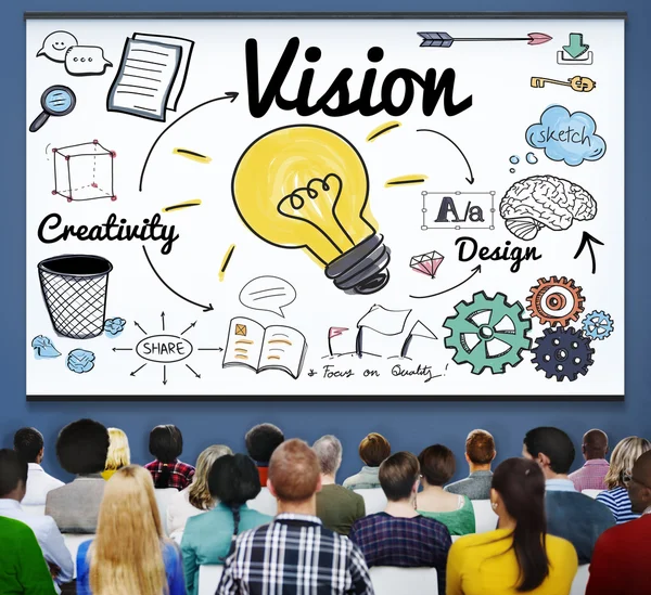 Människor vid seminariet och Vision koncept — Stockfoto
