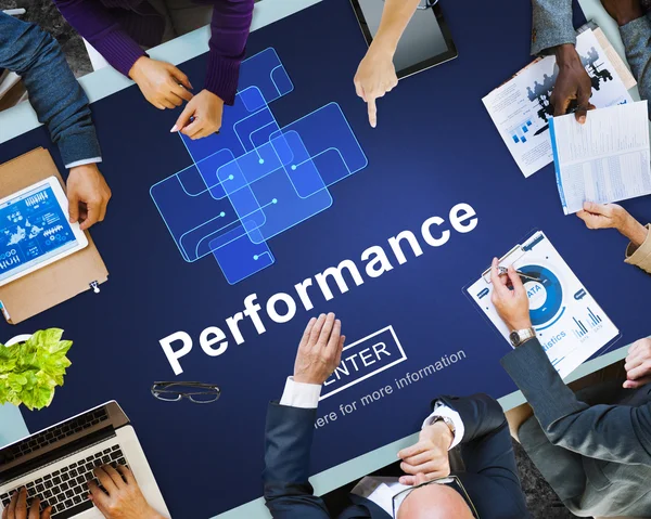 Business People Pointing on Performance — Stock Photo, Image