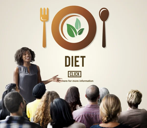 Människor på seminarium med diet — Stockfoto