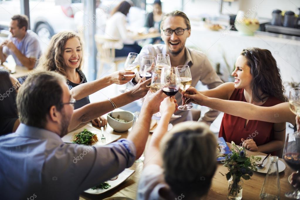  People cheers with glasses 