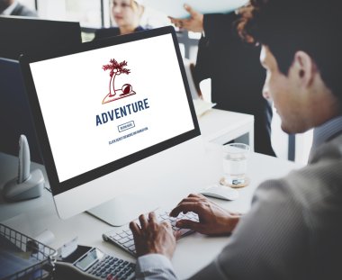 bilgisayarla iletişim macera çalışma iş adamı