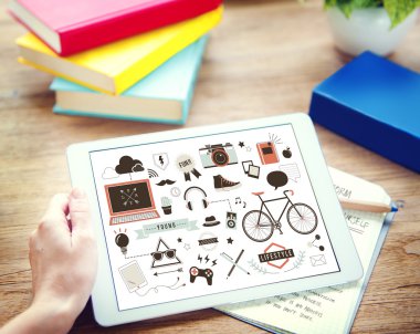 Sosyal medya kavramı ile dijital Tablet