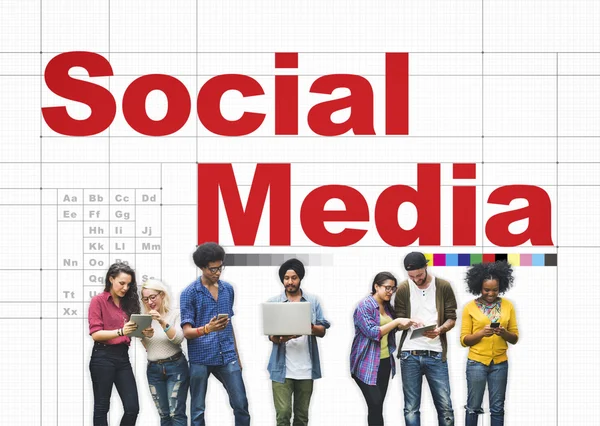 Concetto di connessione alla rete di social media — Foto Stock