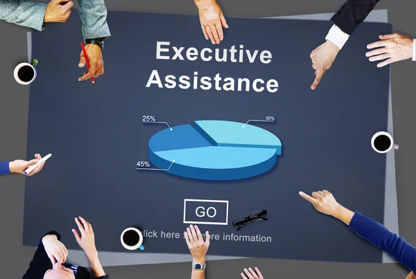 People Pointing on Executive Assistance — Stock Photo, Image