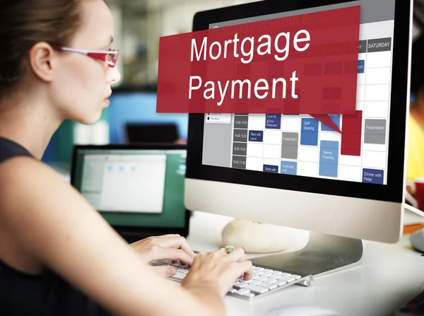 Computer with Mortgage Payment on monitor — Stock Photo, Image