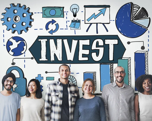 Diversität Menschen mit Investitionen — Stockfoto