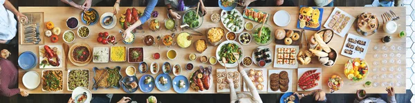 People enjoying food