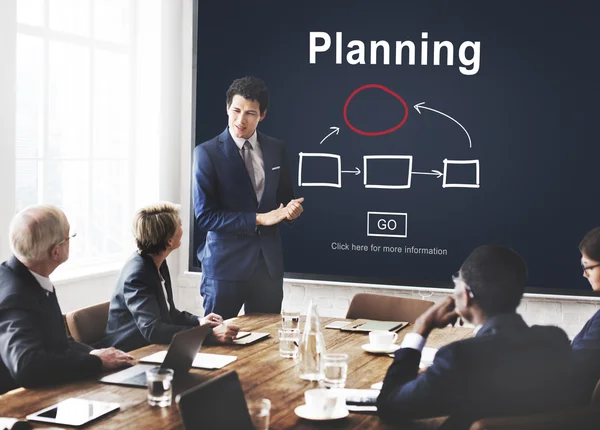 Pessoas de negócios em reunião e planejamento — Fotografia de Stock