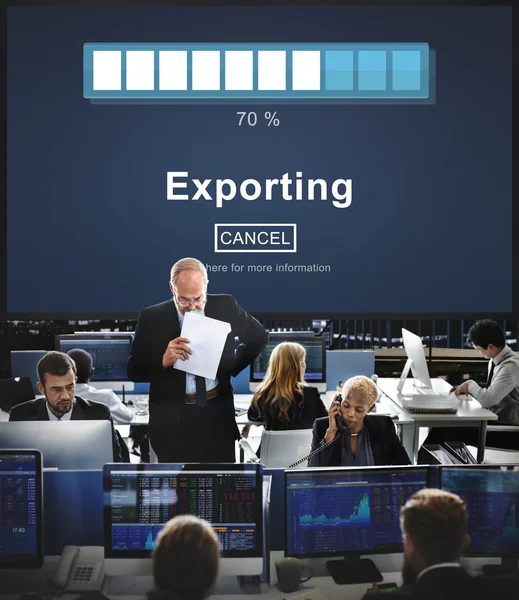 Pracowników firmy i eksportowanie — Zdjęcie stockowe