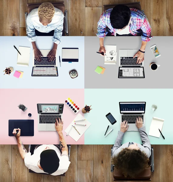 People with laptops concept — Stock Photo, Image