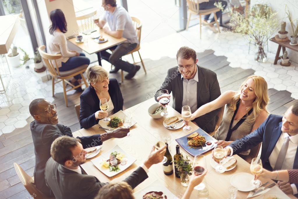 People enjoying food 