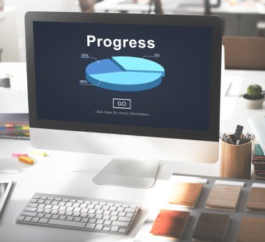 bilgisayar masası ve ilerleme kavramı üzerinde