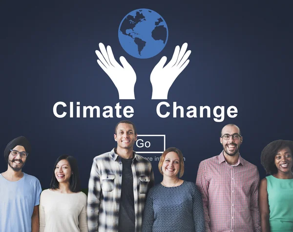 Diversität Menschen mit Klimawandel — Stockfoto