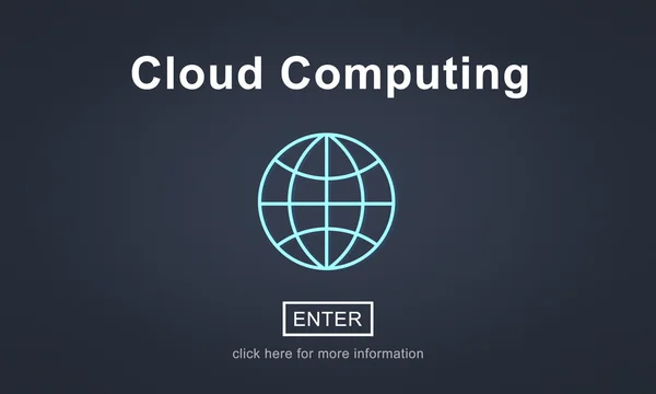 Modello con concetto di cloud computing — Foto Stock