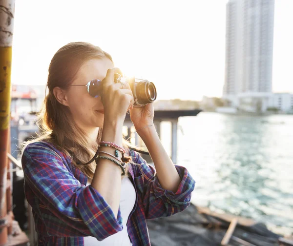 旅行の女の子の写真 — ストック写真