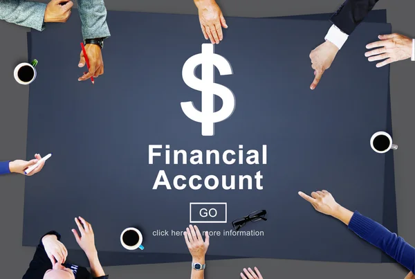 Business People Pointing on Financial Account — Stock Photo, Image