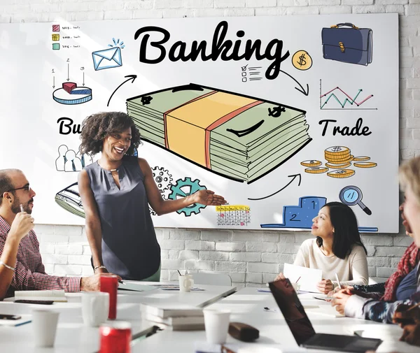 Business meeting with banking — Stock Photo, Image