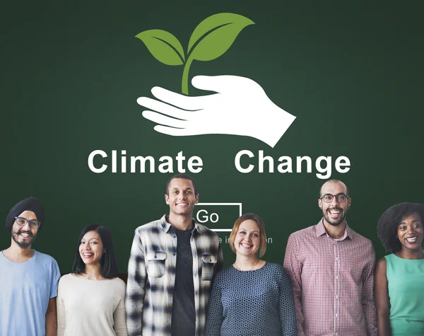 Diversidade pessoas com mudança climática — Fotografia de Stock