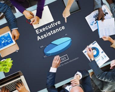 Yönetici Yardım işaret eden insanlar