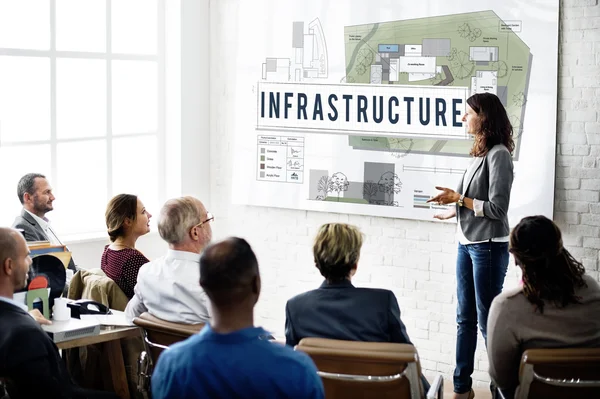 Blueprint with Infrastructure Concept — Stock Photo, Image